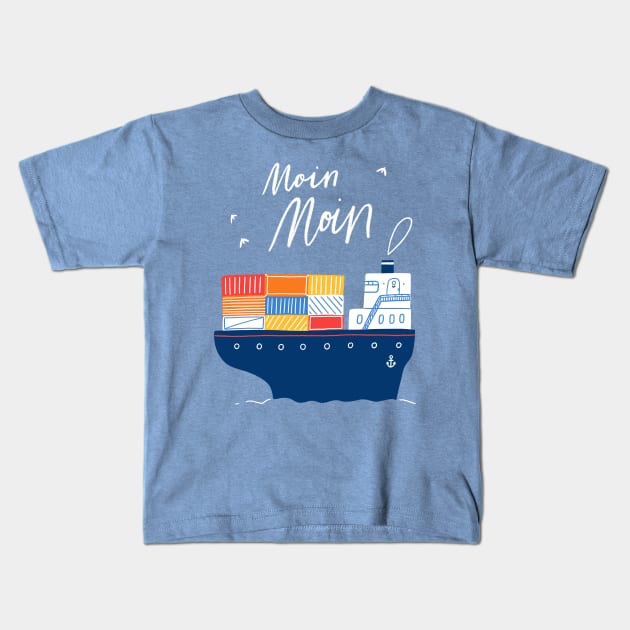 Hello, hello cartoon cargo ship Kids T-Shirt by Stolenpencil